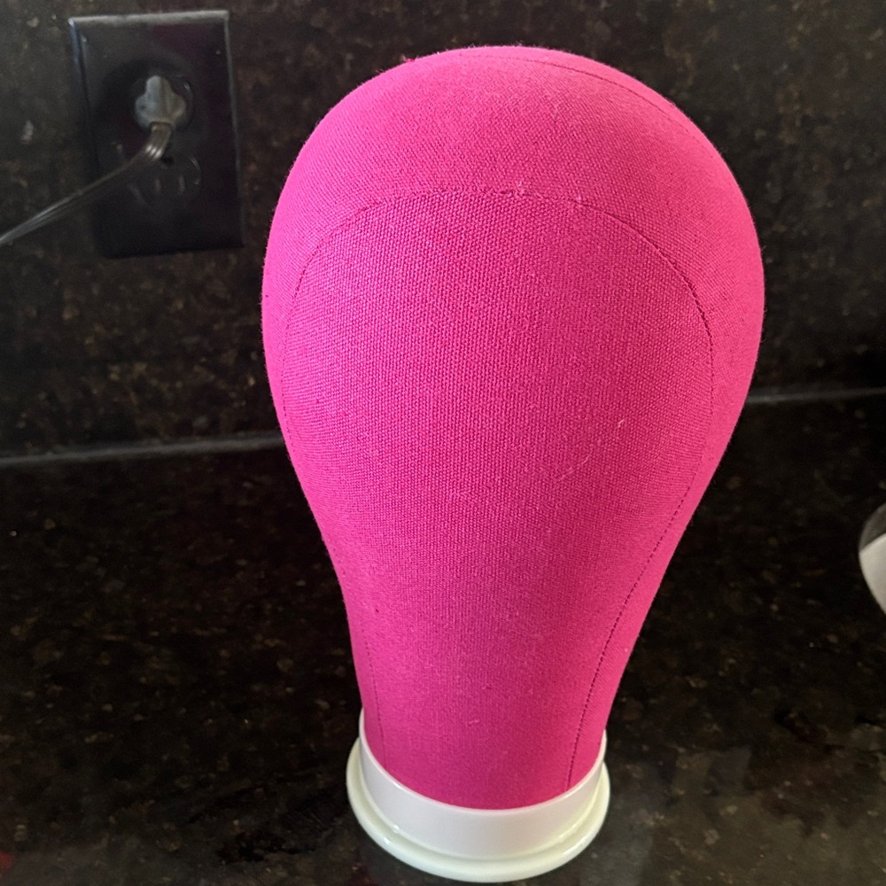 Pink Mannequin Head Stand